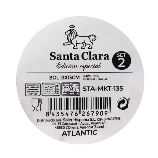 Dubenėlių rinkinys Santa Clara Horus 13 x 13 x 5 cm (2 Dalys) (3 vnt.) (2 vnt.)
