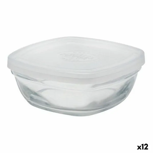 Квадратная коробочка для завтраков с крышкой Duralex FreshBox Прозрачный 150 ml (12 штук)