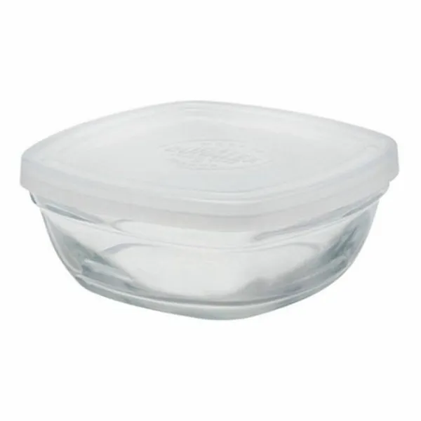 Квадратная коробочка для завтраков с крышкой Duralex FreshBox Прозрачный 150 ml (12 штук)