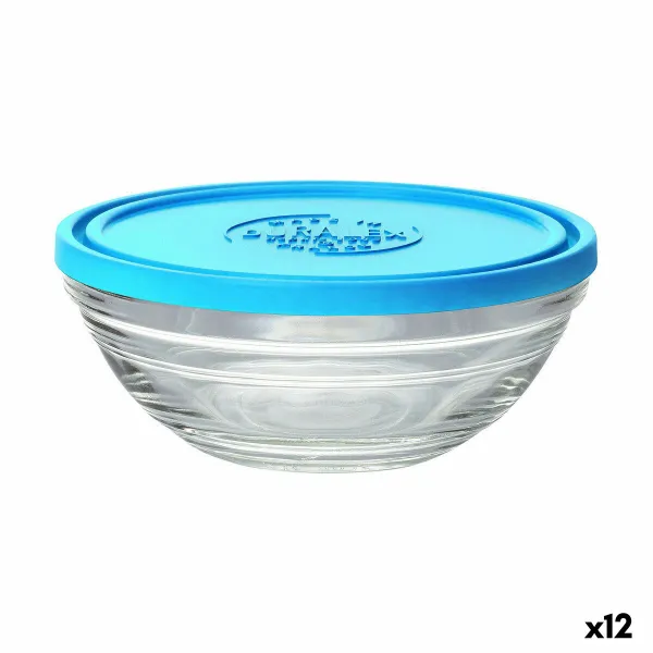 Круглая коробочка для завтраков с крышкой Duralex FreshBox Синий 310 ml (12 штук)