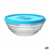 Круглая коробочка для завтраков с крышкой Duralex FreshBox Синий 310 ml (12 штук)