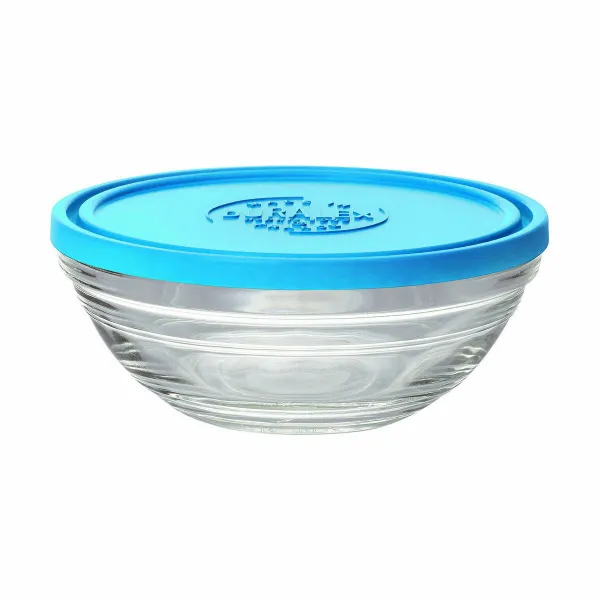 Круглая коробочка для завтраков с крышкой Duralex FreshBox Синий 310 ml (12 штук)