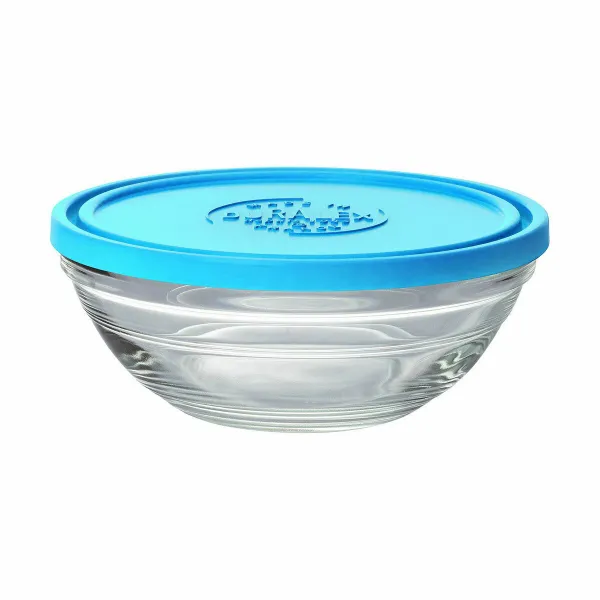 Apaļa Pusdienu Kastīte ar Vāku Duralex FreshBox Zils 500 ml (12 gb.)