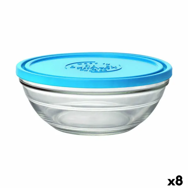 Круглая коробочка для завтраков с крышкой Duralex FreshBox Синий 1,6 L (8 штук)