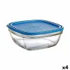 Suorakulmainen eväsrasia kannella Duralex FreshBox Sininen 3 L 23 x 23 x 9 cm (4 osaa)