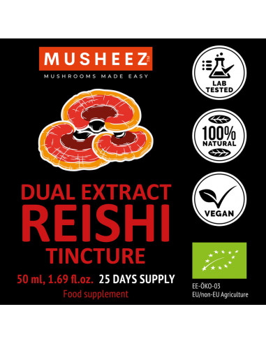 Organic Reishi Tincture 50ml (dual extract)