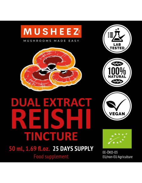 Organic Reishi Tincture 50ml (dual extract)