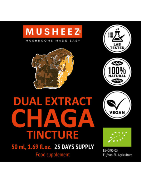 Organic Chaga Tincture 50ml (dual extract)