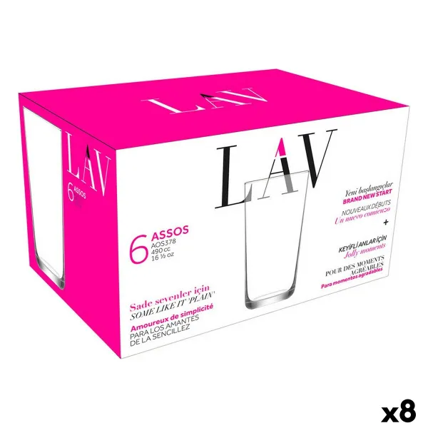 Lasisetti LAV Assos 490 ml 6 Kappaletta (8 osaa)