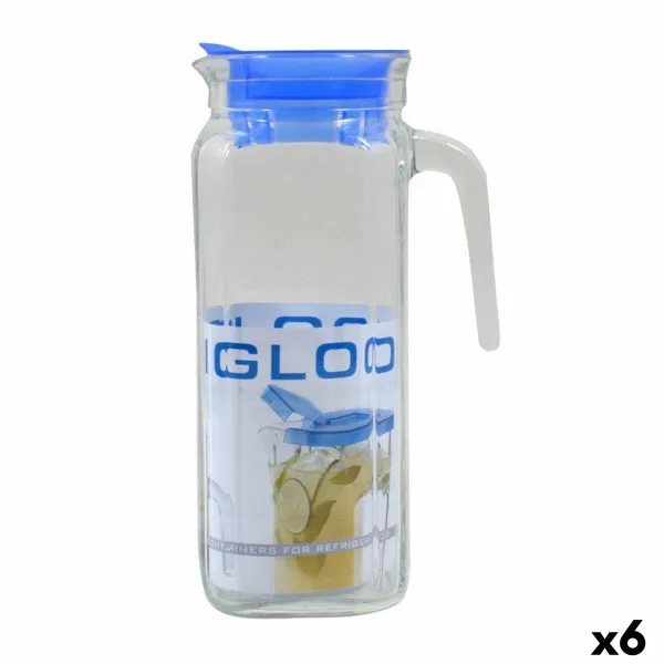 Krūka Borgonovo Igloo Caurspīdīgs Stikls Zils 1,2 L (6 gb.)