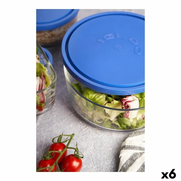 Pusdienu kastīte Borgonovo Igloo Zils 2,2 L (6 gb.) (Ø 22cm)