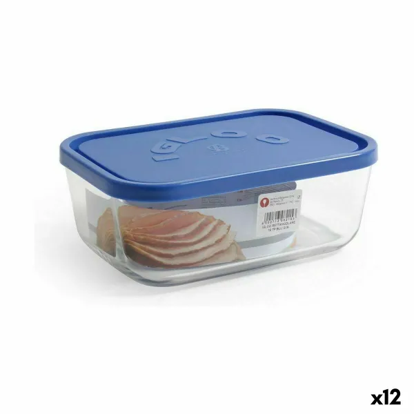 Судок Borgonovo Igloo Синий Прямоугольный 1,3 L (12 штук)