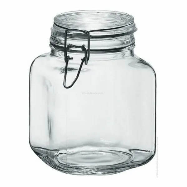 Stiklinis indas Borgonovo 33211 Hermetiškas Skaidrus 1,7 L 12 x 12 x 17 cm (6 vnt.)