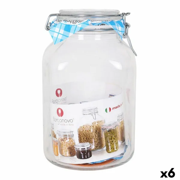 Lasikannu Borgonovo 33216 Ilmatiivis Läpinäkyvä 3,1 L 13 x 13 x 24 cm (6 osaa)