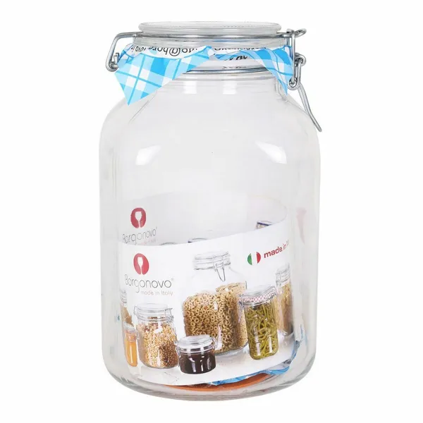 Stiklinis indas Borgonovo 33216 Hermetiškas Skaidrus 3,1 L 13 x 13 x 24 cm (6 vnt.)