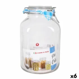 Purkki Borgonovo Ilmatiivis Läpinäkyvä Kristalli 4,25 L 14,5 x 14,5 x 26 cm (6 osaa)