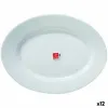 Pasniegšanas Plate Bormioli Toledo Balts Stikls Ovāls 34 x 26,5 x 1,8 cm (12 gb.)