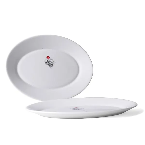 Pasniegšanas Plate Bormioli Toledo Balts Stikls Ovāls 30 x 21 x 2,7 cm (24 gb.)