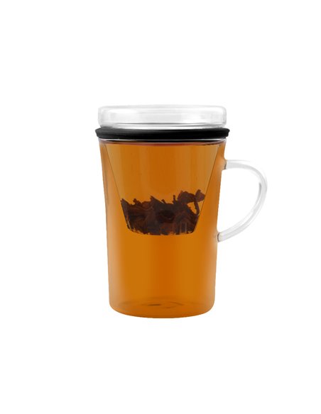 Cup with tea fuser black 300 ml AMO 25554