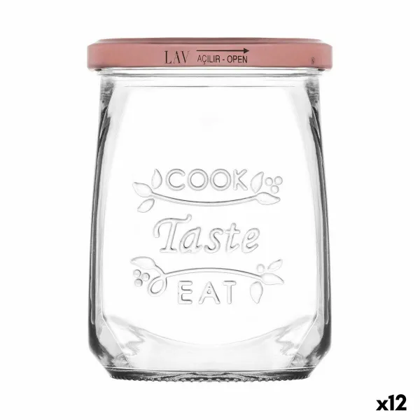 Банка из прозрачного стекла Inde Tasty 550 ml С крышкой (12 штук)