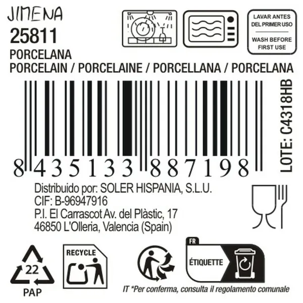 поднос для закусок Jimena 27 x 9,3 x 4,7 cm (24 штук)