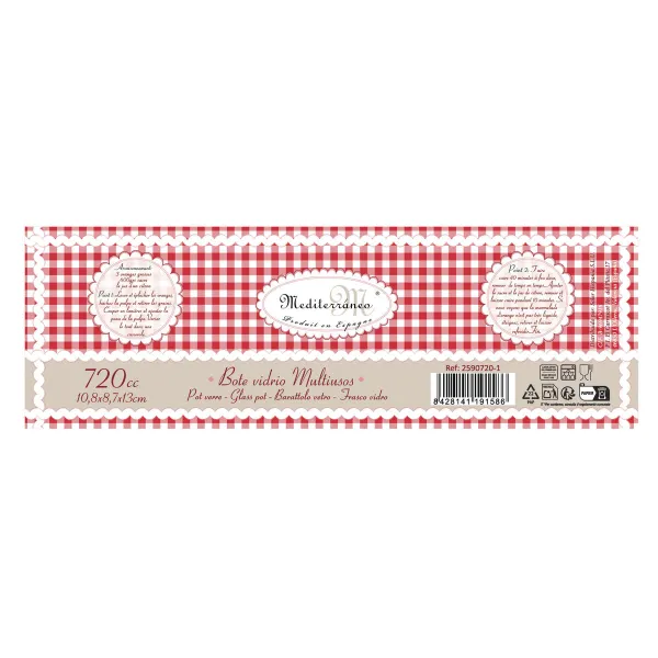 Purkki Mediterraneo Bov Monikäyttöinen Lasi 720 ml (8 osaa)