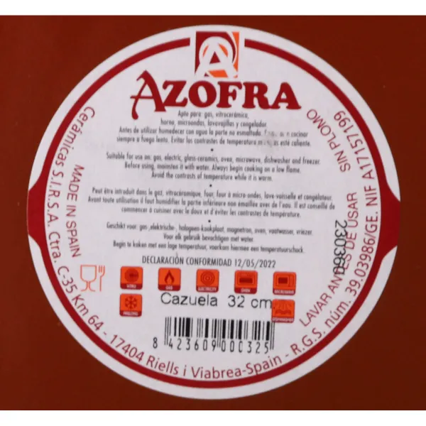 Keptuvė skersmuo Azofra Keptas molis 33 x 31,5 x 7,5 cm (3 vnt.)