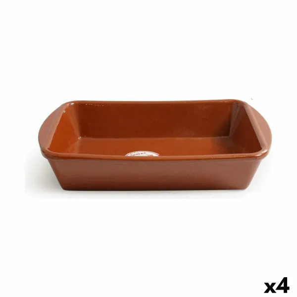 Vuoka Inde Vitro Azofra Poltettu savi Suorakulmainen 35 x 25 x 6 cm (4 osaa)