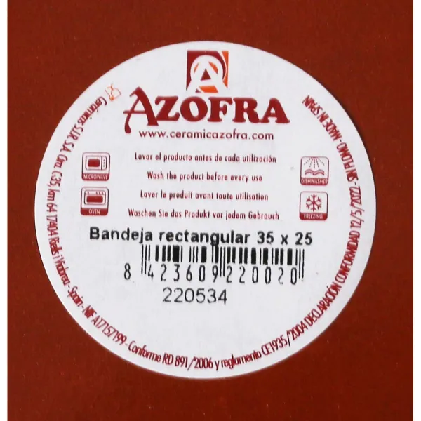 Vuoka Inde Vitro Azofra Poltettu savi Suorakulmainen 35 x 25 x 6 cm (4 osaa)