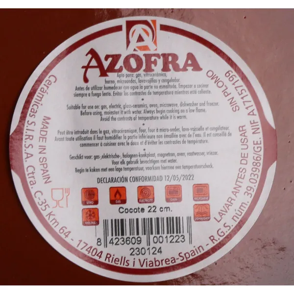 Saucepan Azofra Brown Baked clay (6 Units)