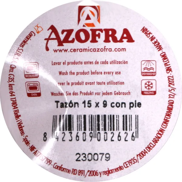 Kulho Azofra Regas_00262 Poltettu savi 15 x 15 x 9 cm (20 osaa)