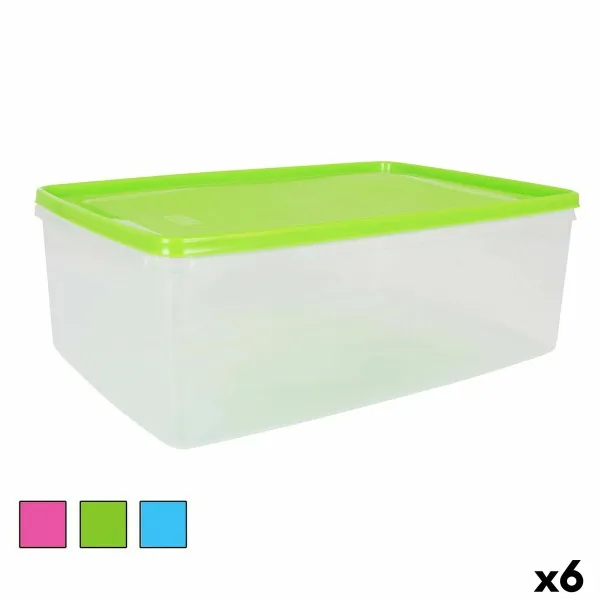 Прямоугольная коробочка для завтрака с крышкой Прямоугольный 8 L 36 x 24,5 x 13 cm (6 штук)