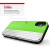 Zizo Retro Series - Wallet Back with Magnetic Closure and Built-In Kickstand for iPhone Xs /X (Neon Green/Silver)