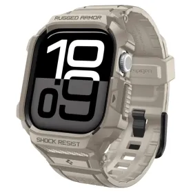Spigen Rugged Armor Pro V2 – Strap with Case for Apple Watch 10/11 46mm (Dune Beige)