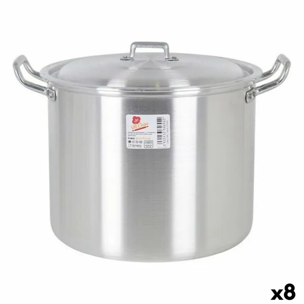 Puodai su dangteliu 39693 Ø 22 cm Sidabras 6 L Aliuminis 29 x 23 x 20 cm