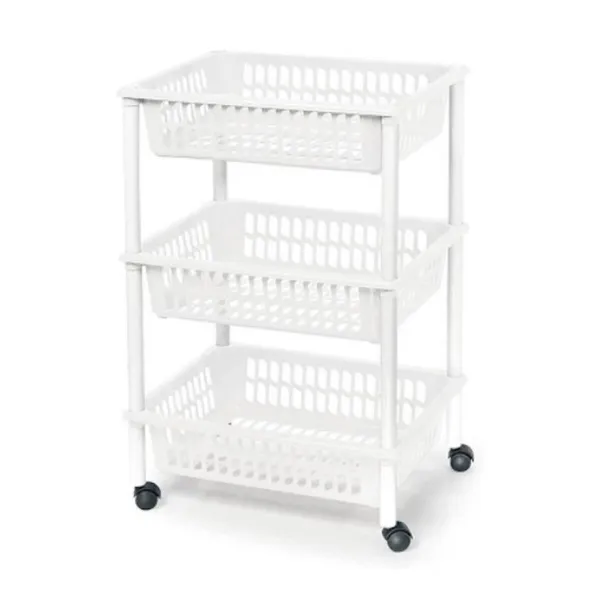 Dārzeņu ratiņi Tontarelli Mito 3 Plastmasa Balts 40 x 29 x 62 cm (12 gb.)