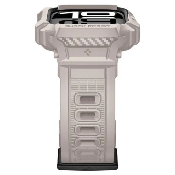 Spigen Rugged Armor Pro V2 – Strap with Case for Apple Watch 10/11 46mm (Dune Beige)