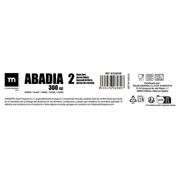Набор кружек La Mediterránea Abadia 11,5 x 10 cm 300 ml 2 Daudzums Ø 7,7 cm 11,4 cm 9,7 cm (24 gb.)
