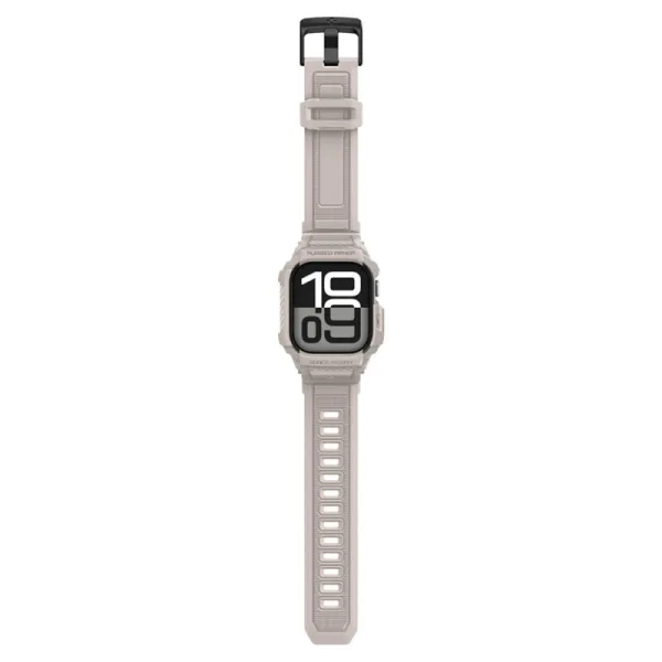 Spigen Rugged Armor Pro V2 – Strap with Case for Apple Watch 10/11 46mm (Dune Beige)