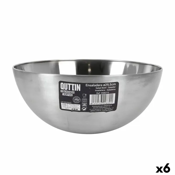 Салатница Quttin   Серебристый Ø 29,5 cm Сталь (6 штук)