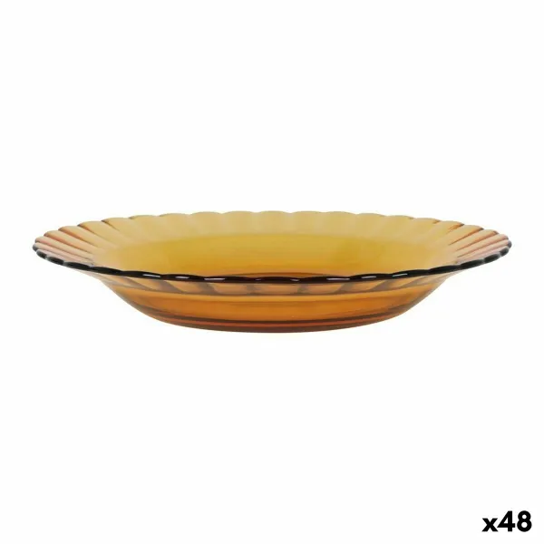 Syvä lautanen Duralex Picardie Kristalli Meripihka Ø 23 cm (48 osaa)