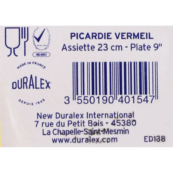 Плоская тарелка Duralex Picardie Стеклянный Янтарь Ø 23 cm (48 штук)