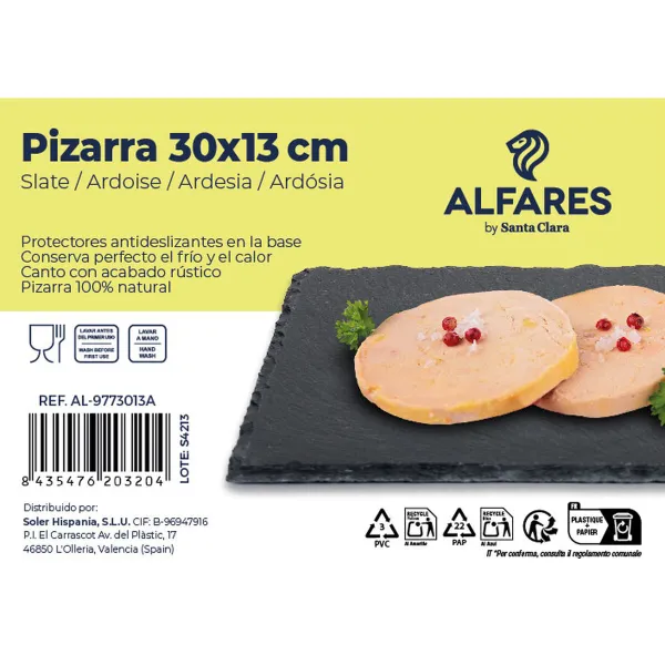 Tray Santa Clara Alfares Board 30 x 13 cm (20 Units)
