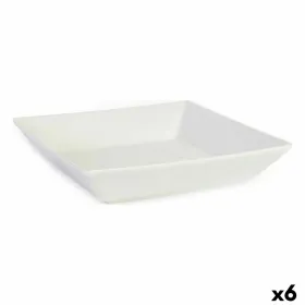 Salotų Dubuo La Mediterránea Elite Balta Keramikinis 21 x 21 x 4,5 cm (6 vnt.) (21 x 21 x 4,5 cm)