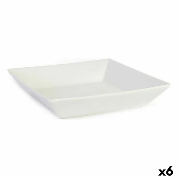 Salotų Dubuo La Mediterránea Elite Balta Keramikinis 21 x 21 x 4,5 cm (6 vnt.) (21 x 21 x 4,5 cm)