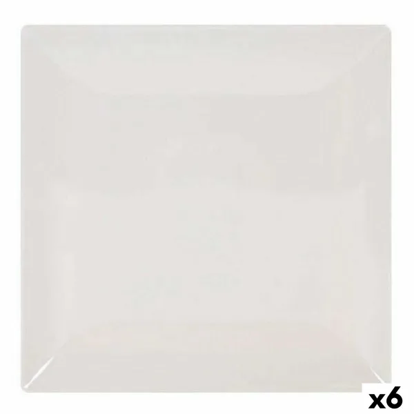 Плоская тарелка La Mediterránea Elite Керамика Слоновая кость 26,5 x 26,5 x 2,5 cm (6 штук)