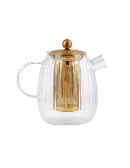 Tea pot with stainless steal infuser 1000ml golden matt TULIP 29316