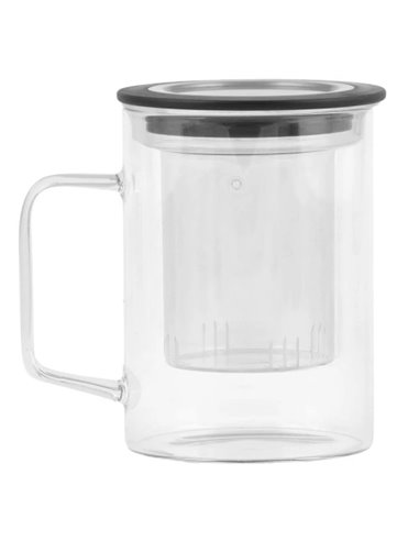 Double wall glass with glass infuser 300ml DIVA 29385