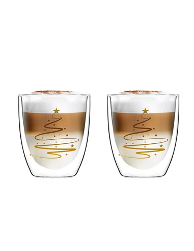 SET of 2 latte double wall glasses 250ml AMO XMASS 29781