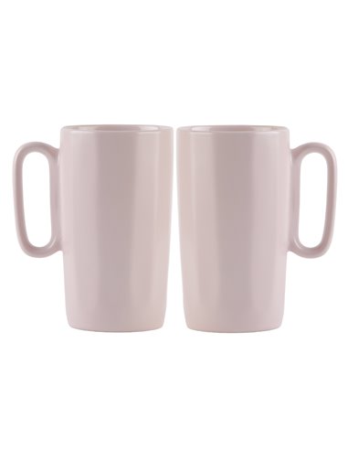 2 ceramic mugs with handle 330 ml różowe FUORI 30060